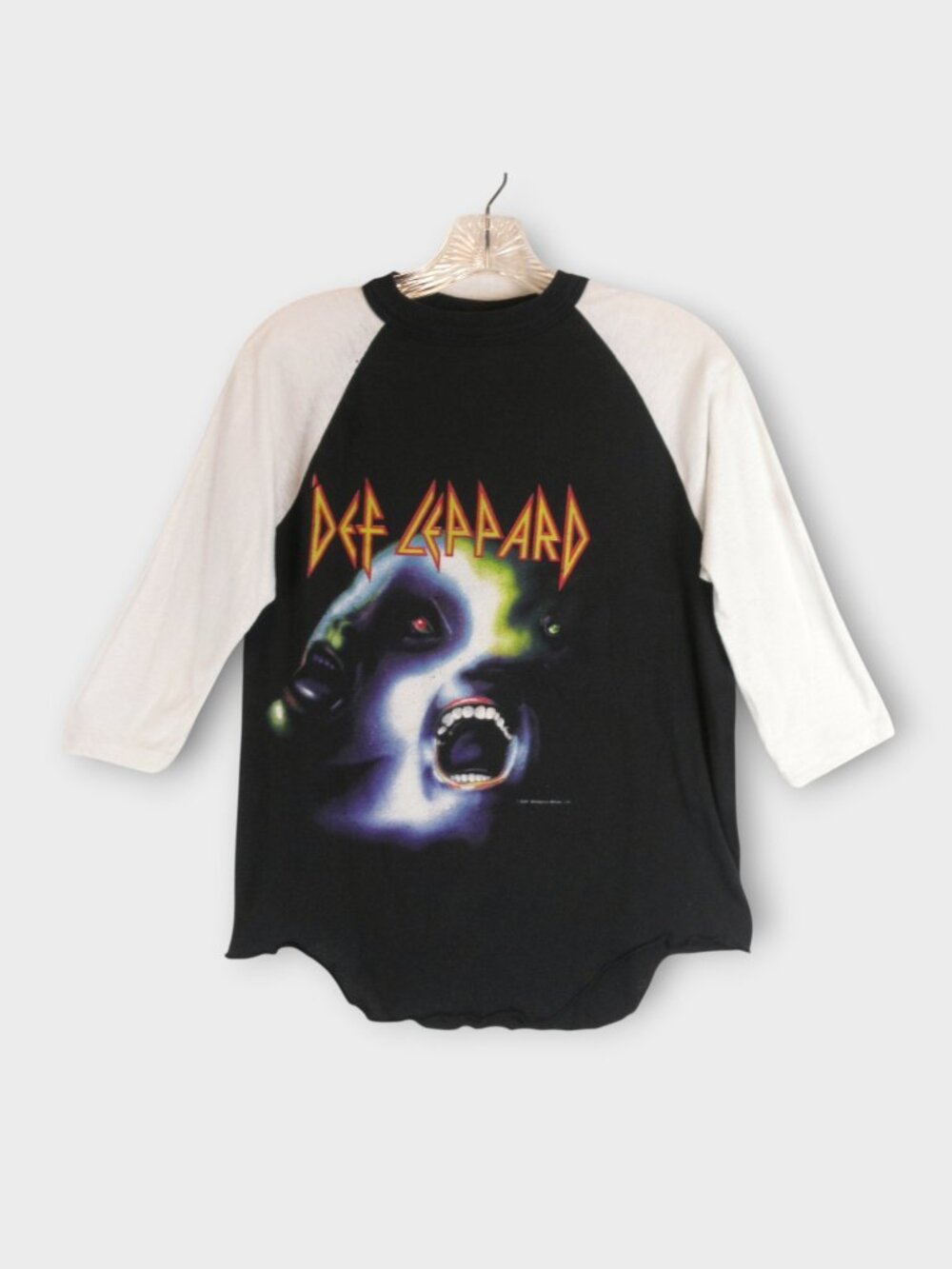 Handtex Vtg 1987 Def Leppard Hysteria Raglan Concert Tee Size M